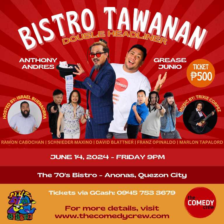 stand up comedy bistro tawanan